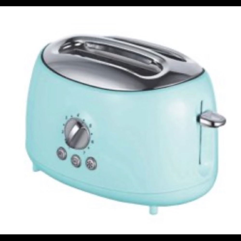 Extra Wide Slot Retro Toaster, Blue